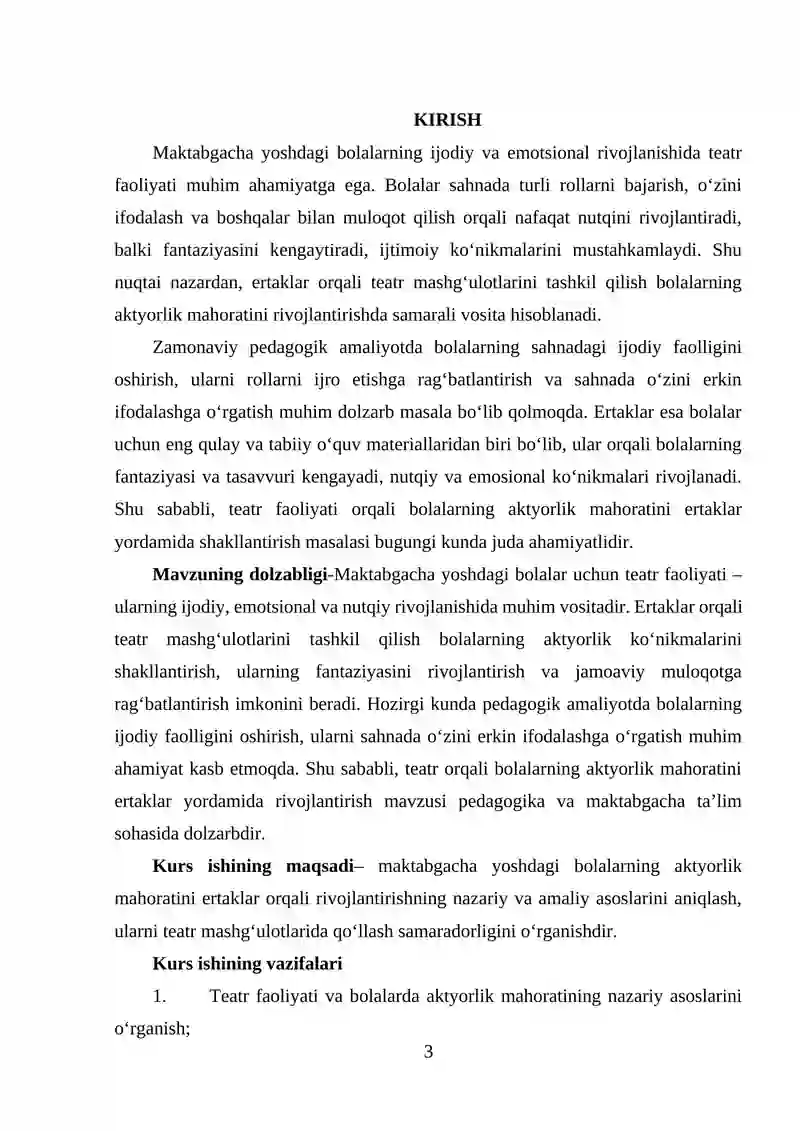 Teatr faoliyatida bolalarning aktyorlik mahoratini ertaklar orqali rivojlantirish 3