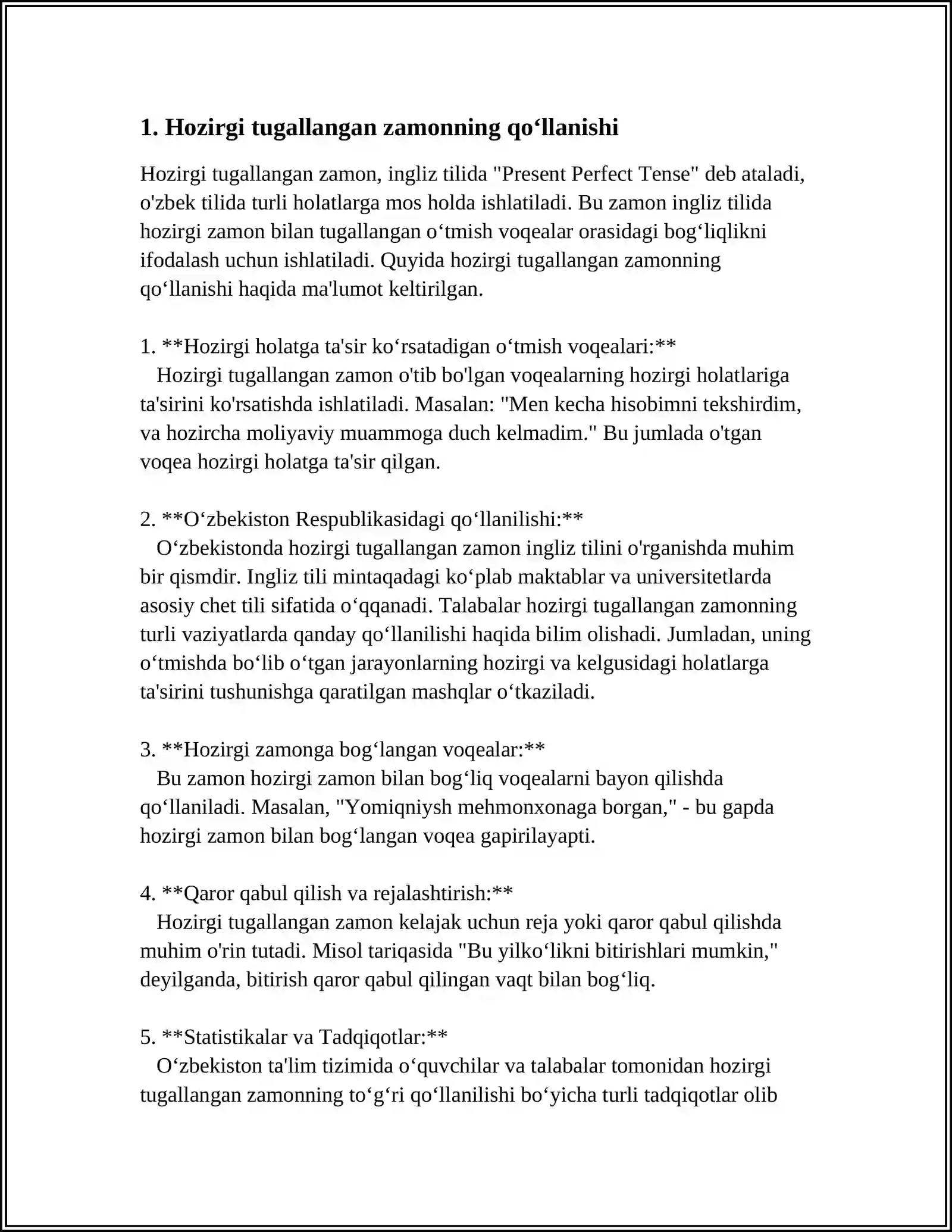PRESENT PERFECT 3