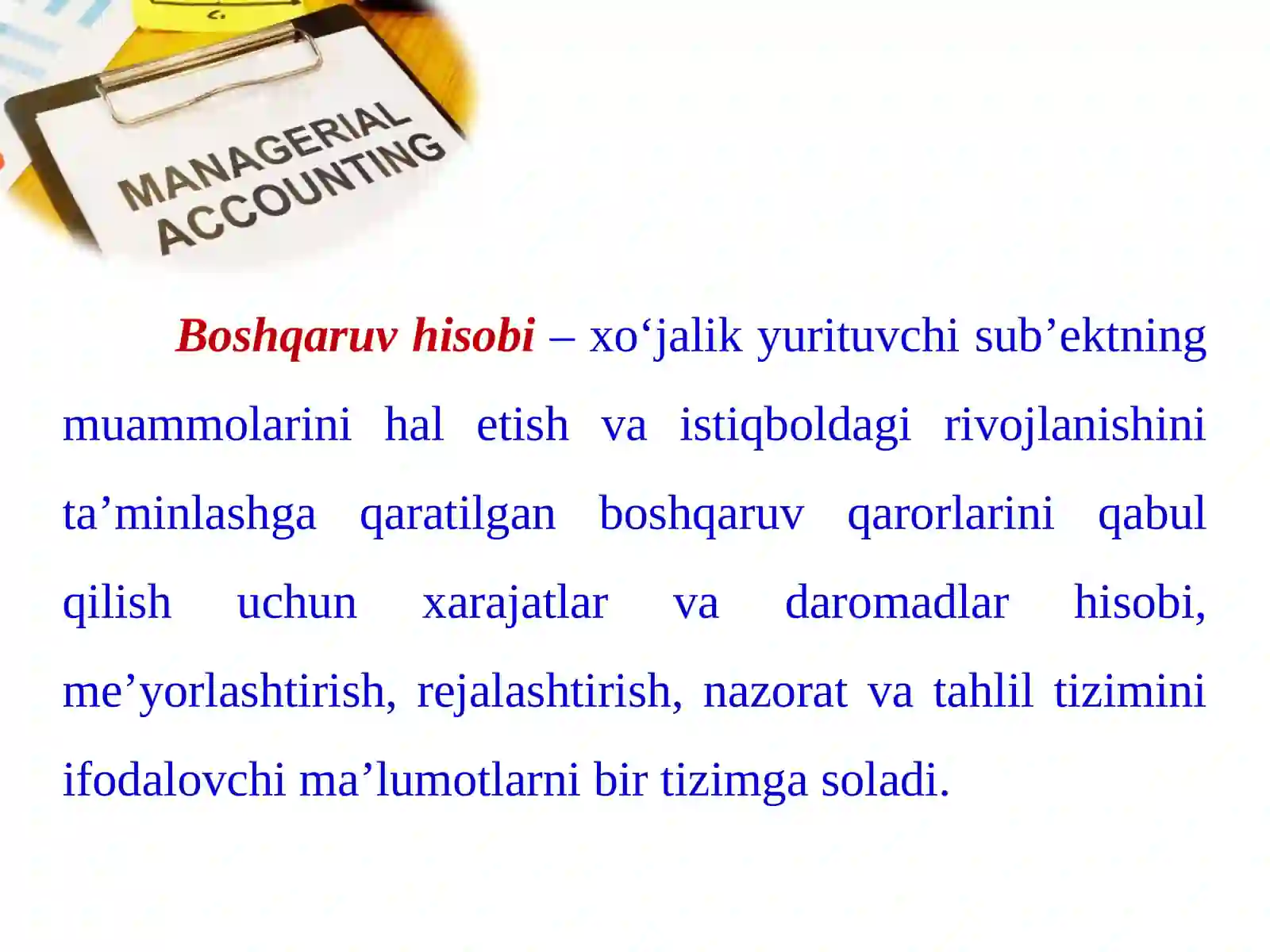 Boshqaruv HISOBI 3