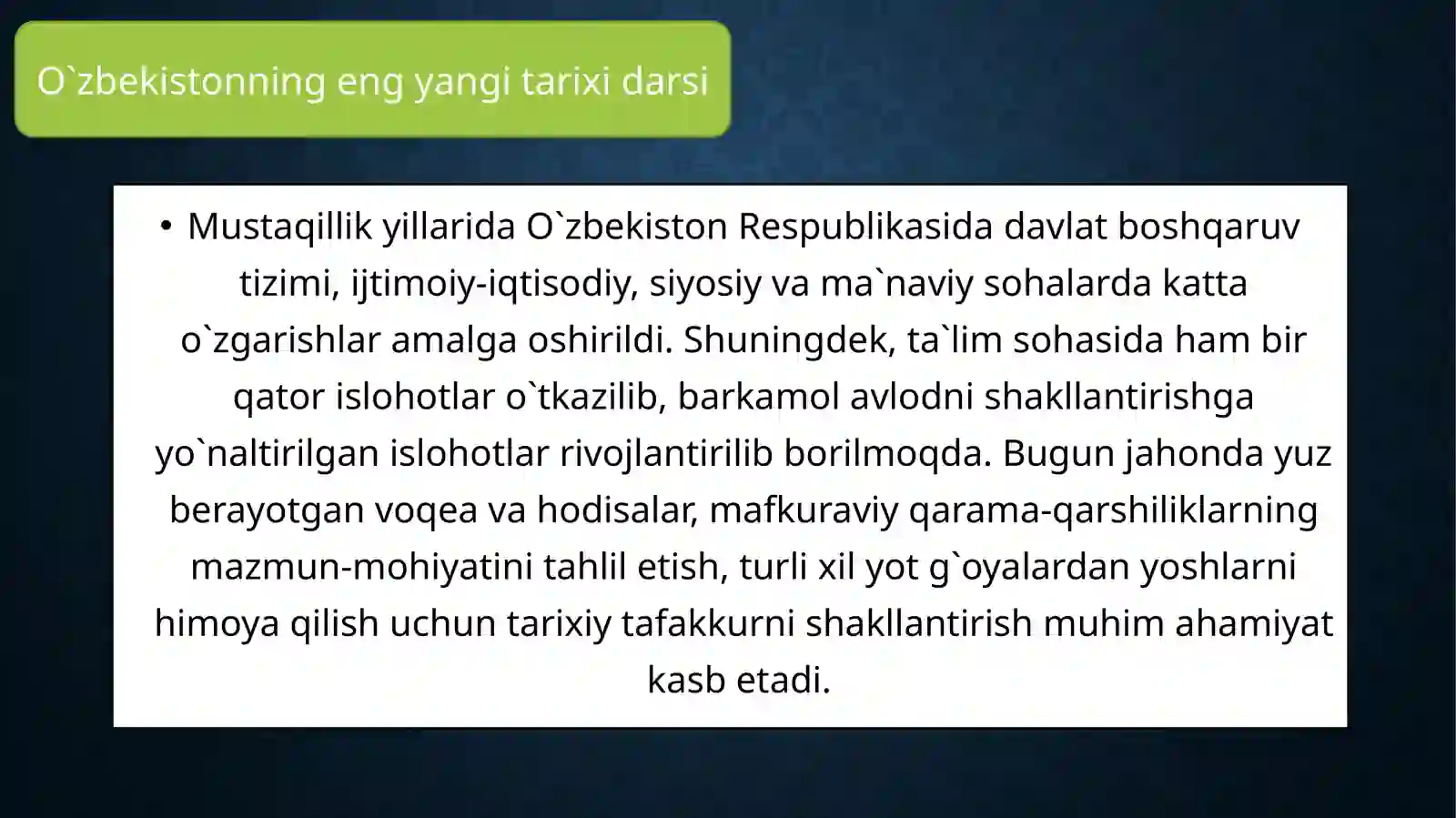 O`zbekistonning eng yangi tarixi 3