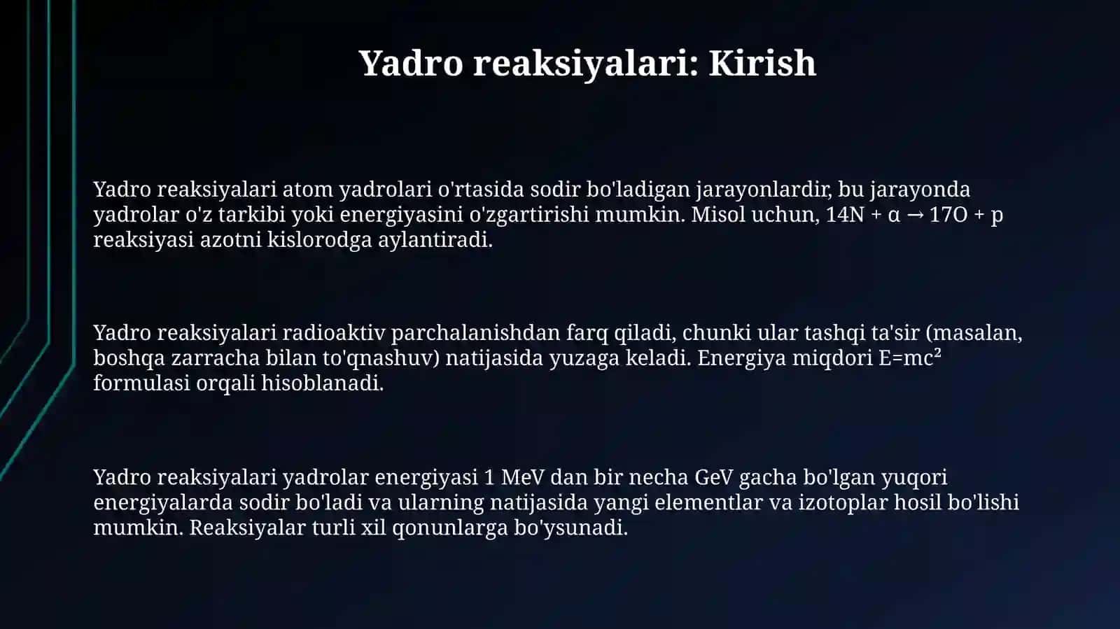 Yadro reaksiyalarivaularningxillarivamexanizmi 3
