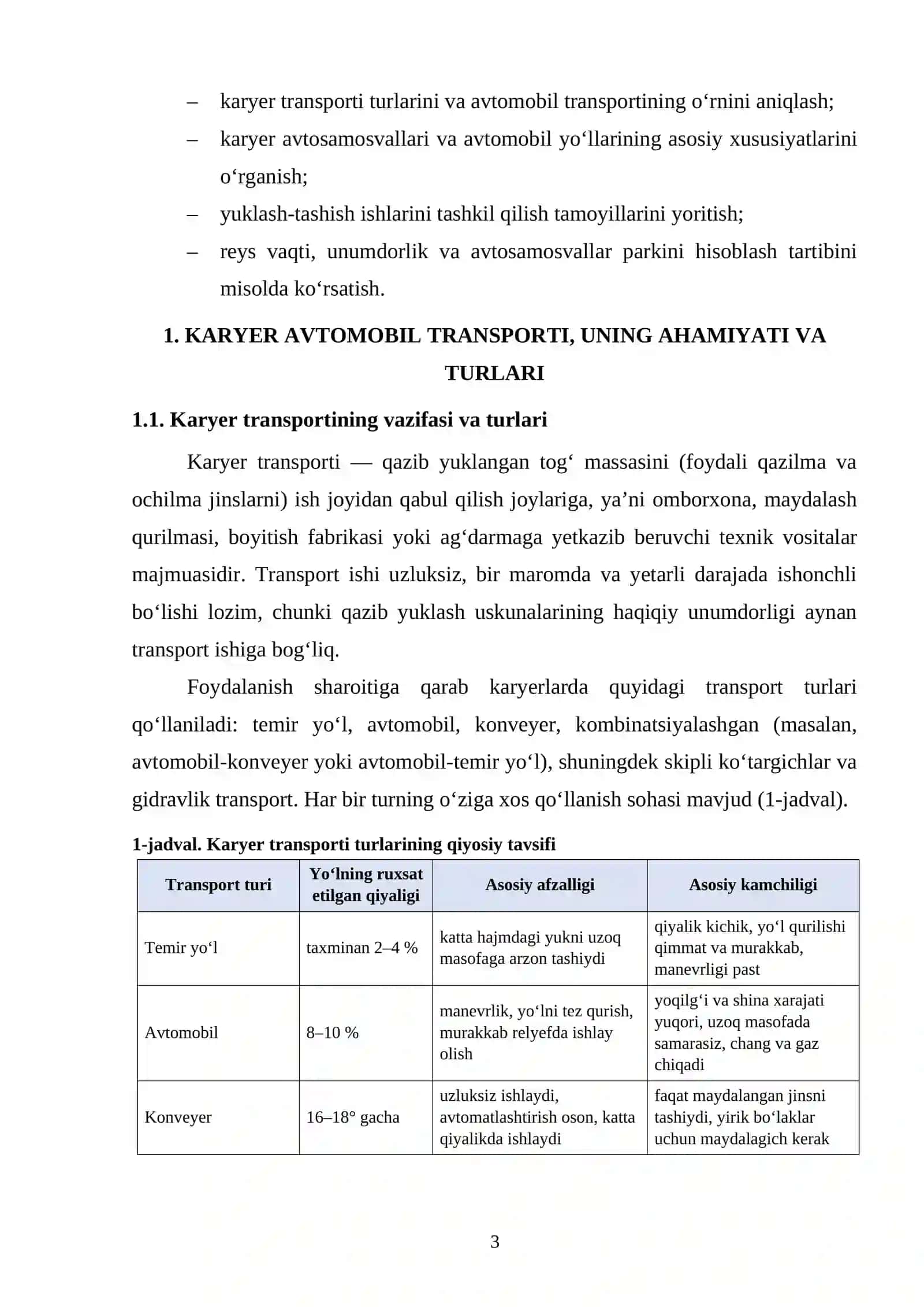 Karyer Avtotransportini Tashkil Qilish 3