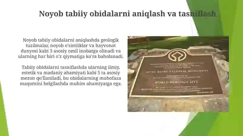 Noyobtabiatyodgorliklaridanfoydalanishvamuhofazaetish 3