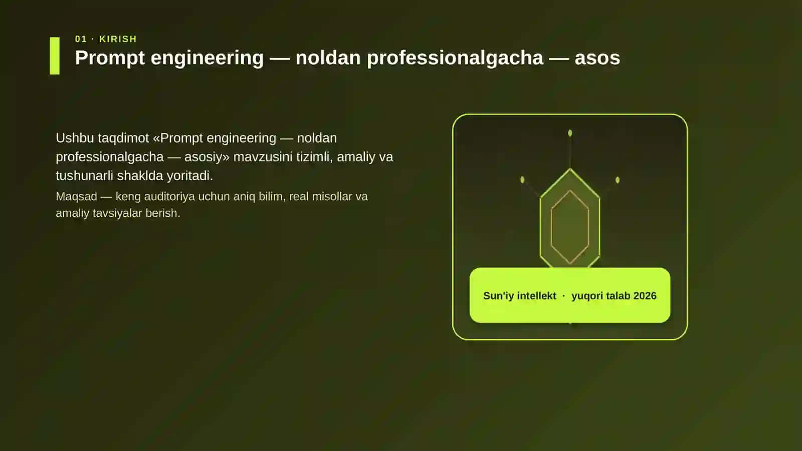 Prompt engineering — noldan professionalgacha — asosiy 3