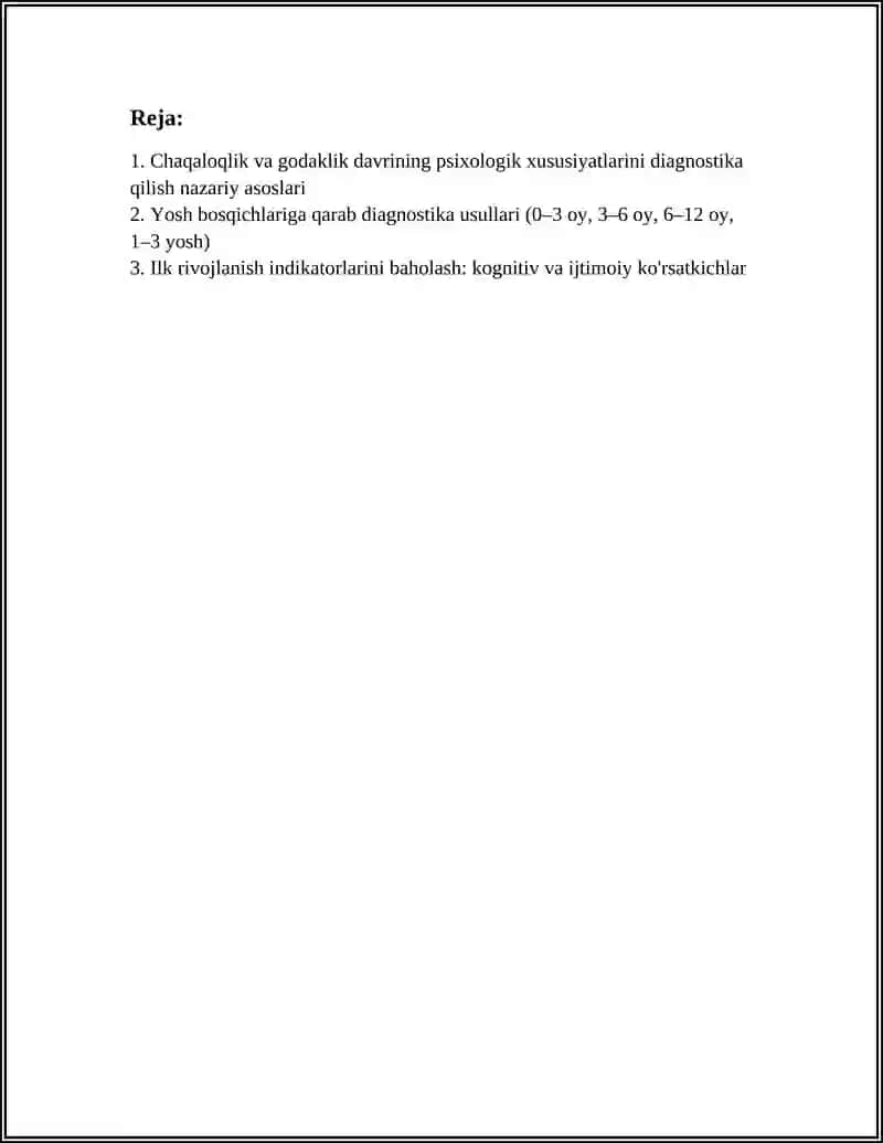 CHAQALOQLIK VA GODAKLIK DAVRINING PSIXOLOGIK XUSUSIYATLARINI DIAGONASTIKA QILISH 3