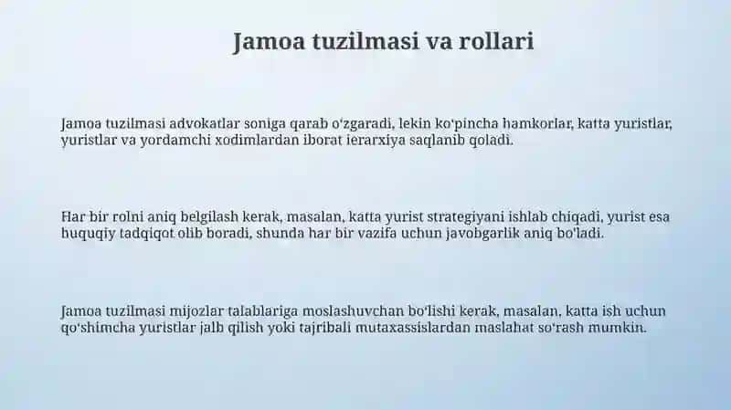 Huquqshunoslar jamoasi ishini to’g’ri tashkil etish usul va talablari 3