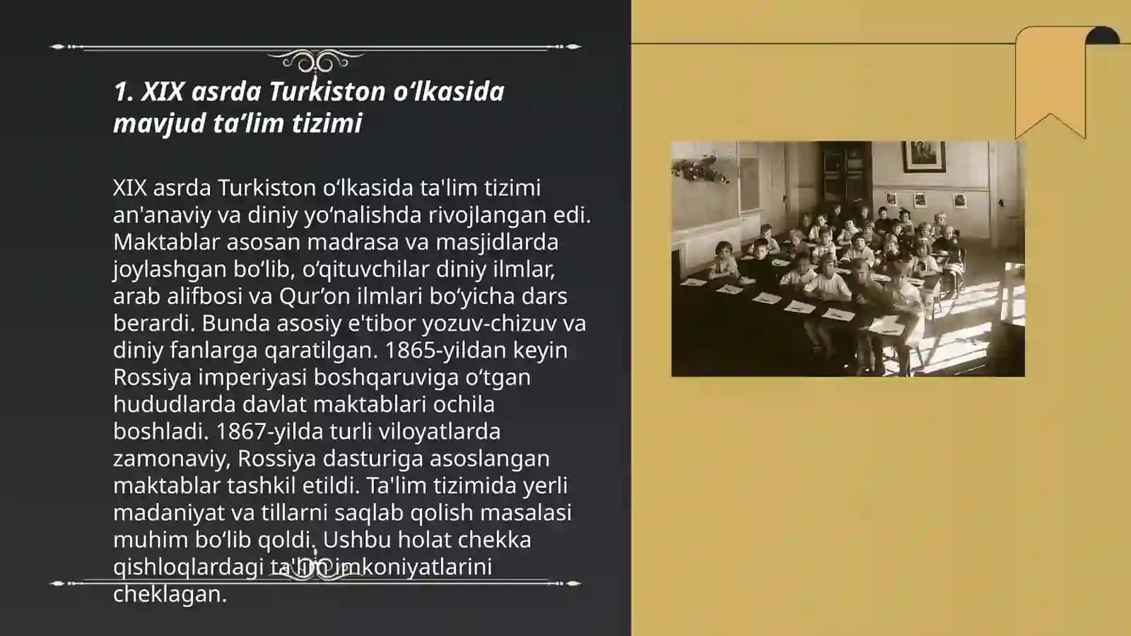 XlX asrning ikkinchi yarmi XX asrning birinchi choragida Turkiston òlkasida tarbiya, maktab va pedagogika 3