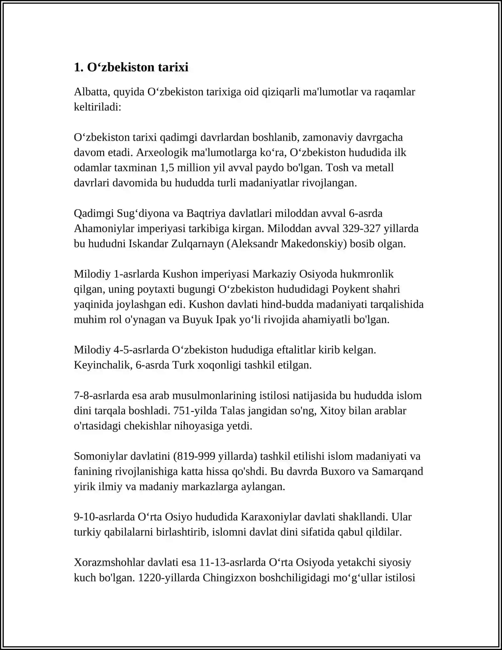 UZBEKISTON MUSTAQIL ISH 3