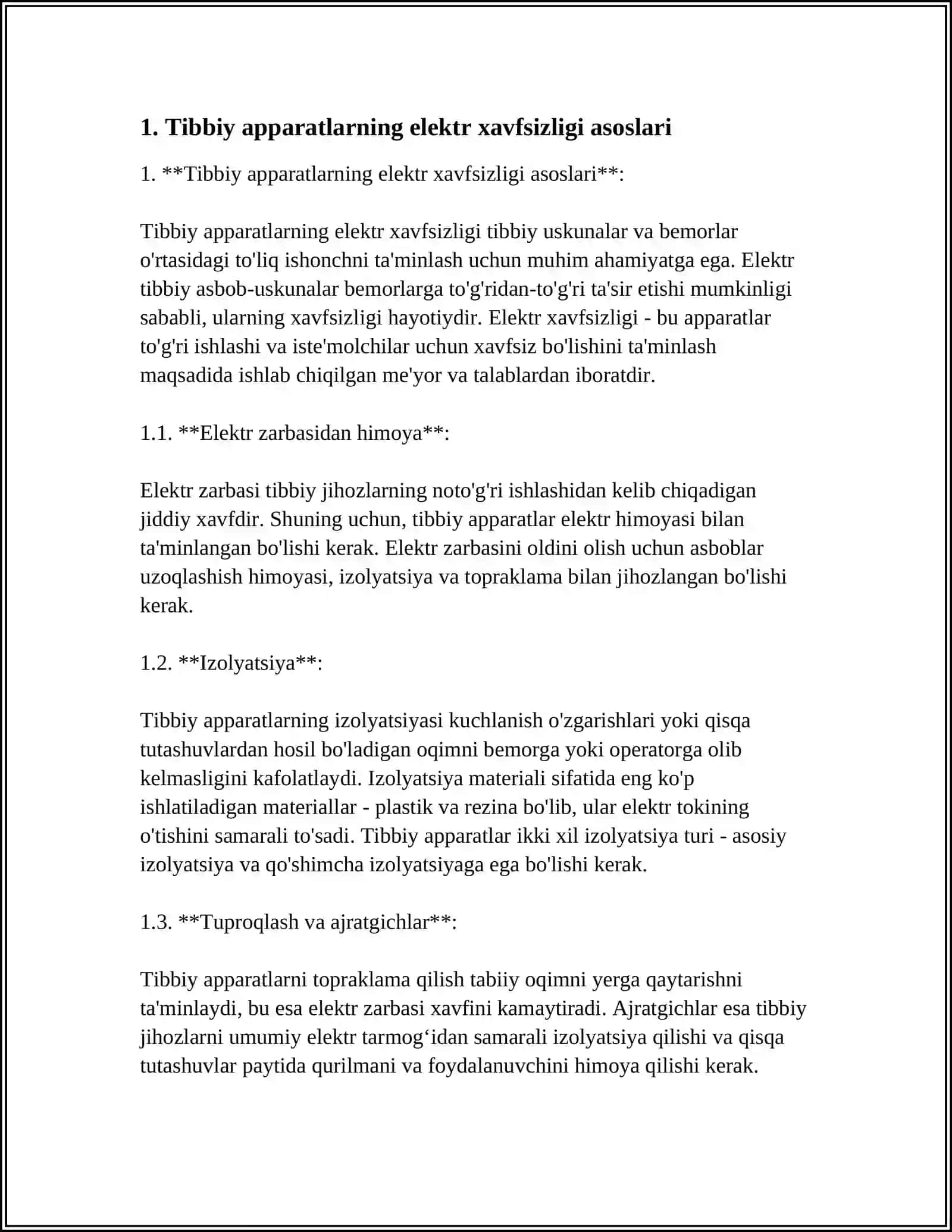 TIBBIY APPARATLARNING ELEKTR XAVFSIZLIGI 3