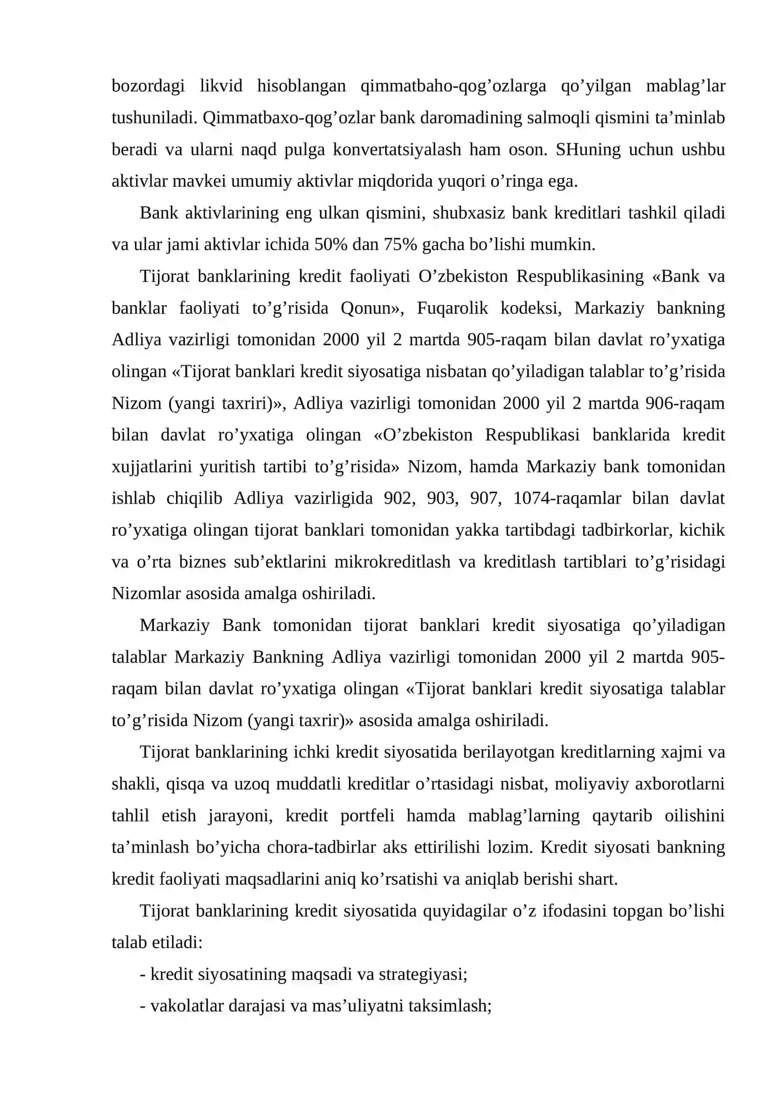 Bank aktivlari ularning mohiyati va tarkibi 3