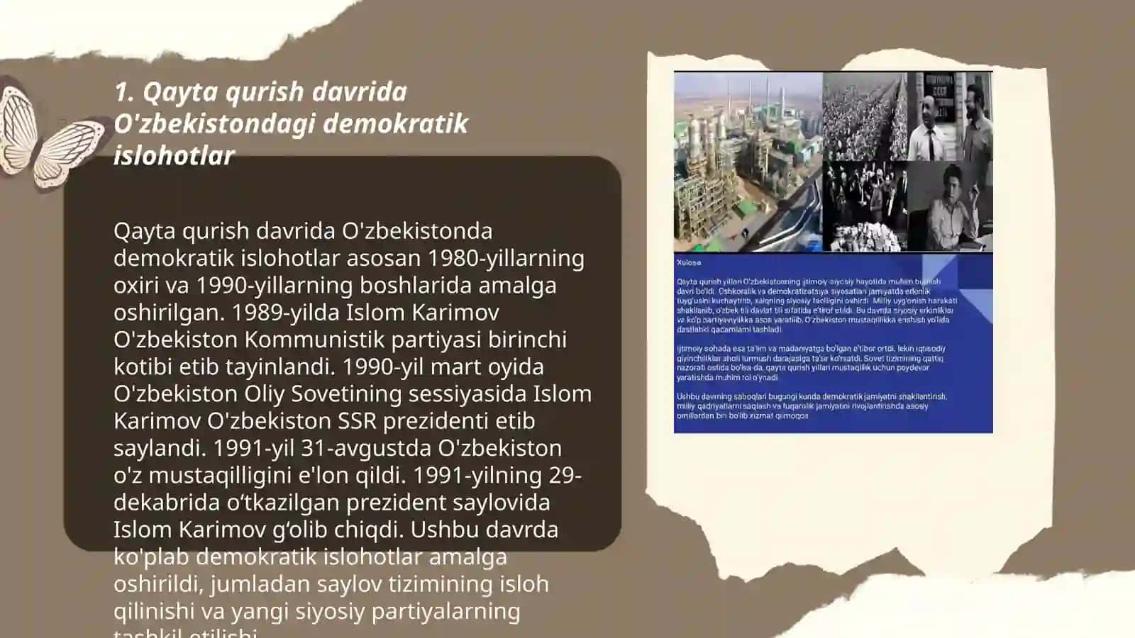 Qayta qurish davrida O'zbekistondagi ijtimoiy-siyosiy vaziyat 3