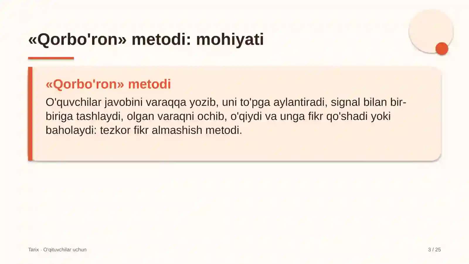 tarix darslarida qorbo'ron metodidan foydalanish 7259 3