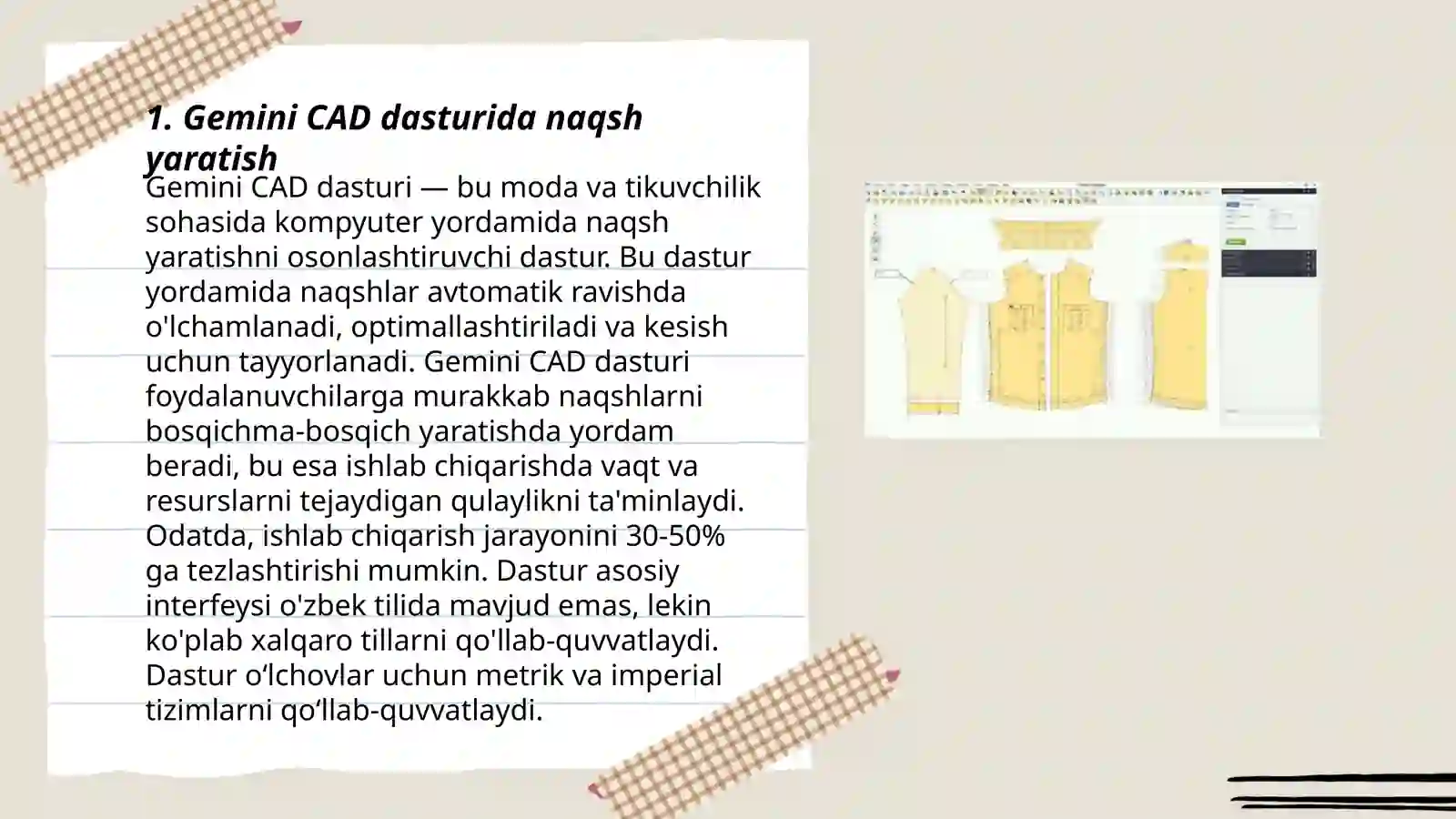 Gemini CAD va sapr programmasida Pattern libos dizaynini loyihalash 3