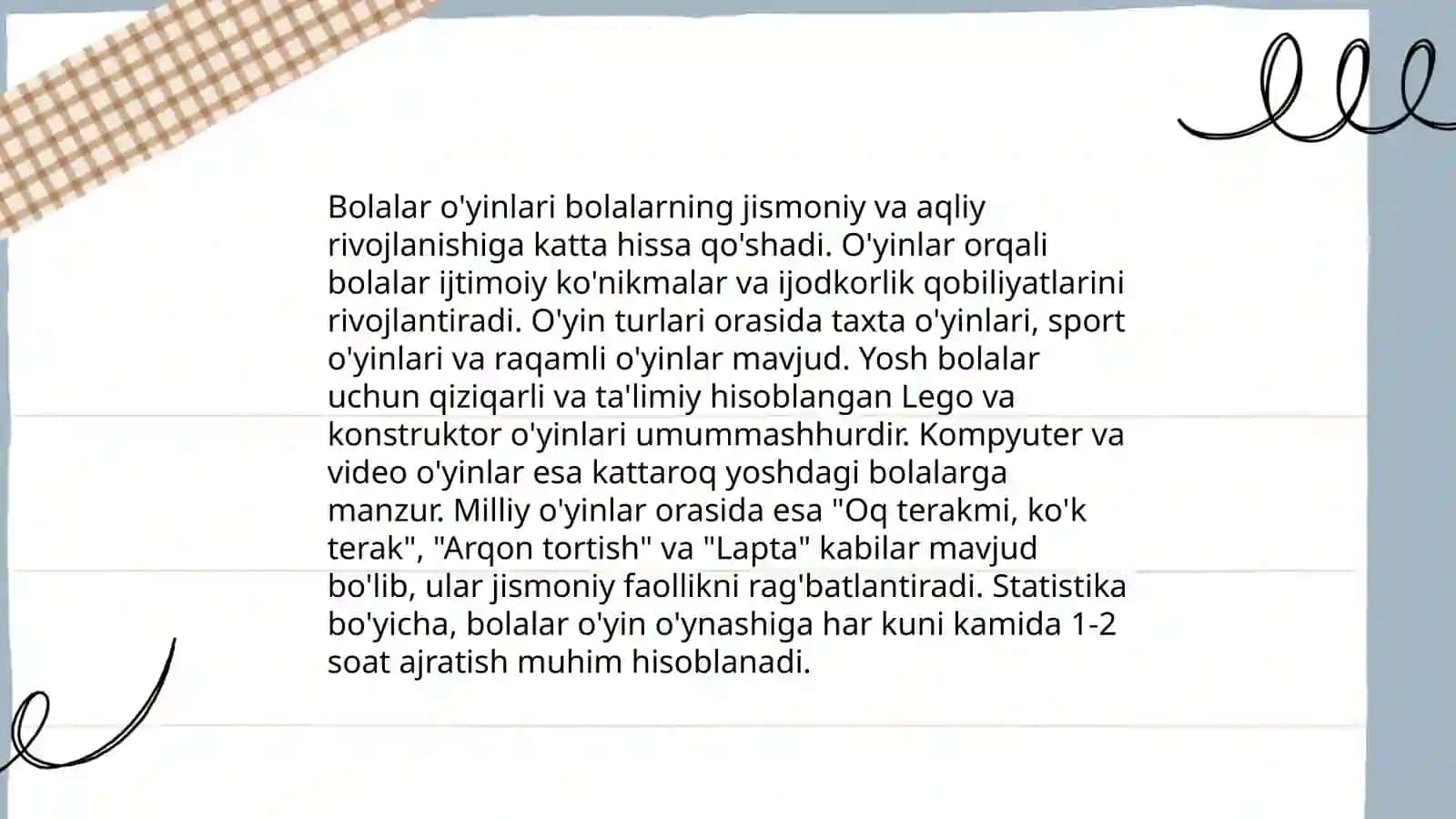 Bolalar o'yinlari 3