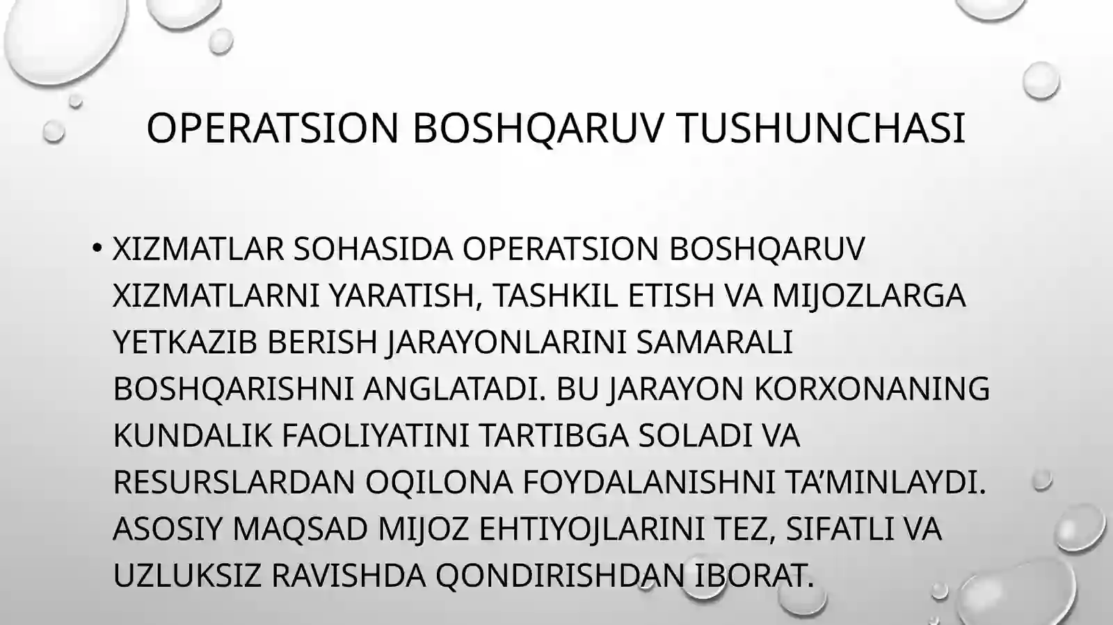 Xizmatlar Sohasi Operatsiyalarni Boshqarish 3