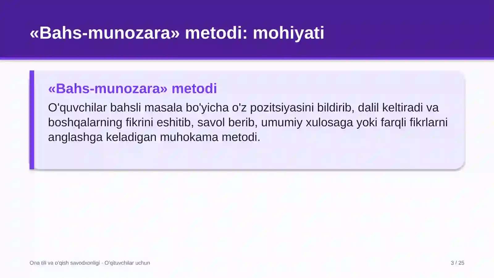 ona tili va o'qish savodxonligi darslarida bahs munozara metodidan foydalanish 7604 3