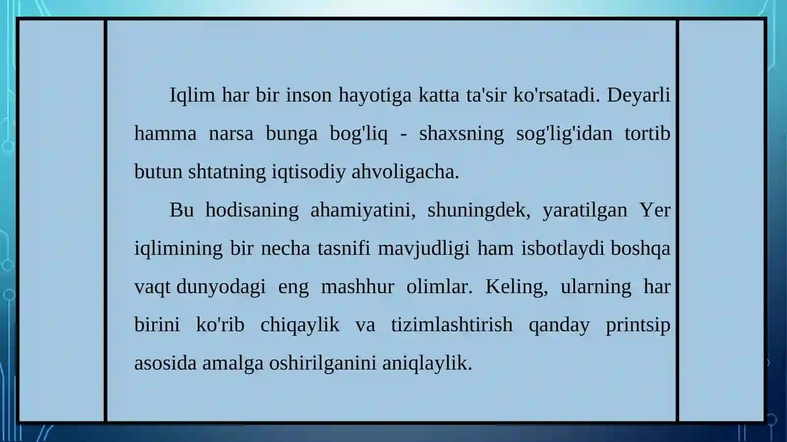 Qurlish tumaninig iqlimiy tasniflarini aniqlash 3