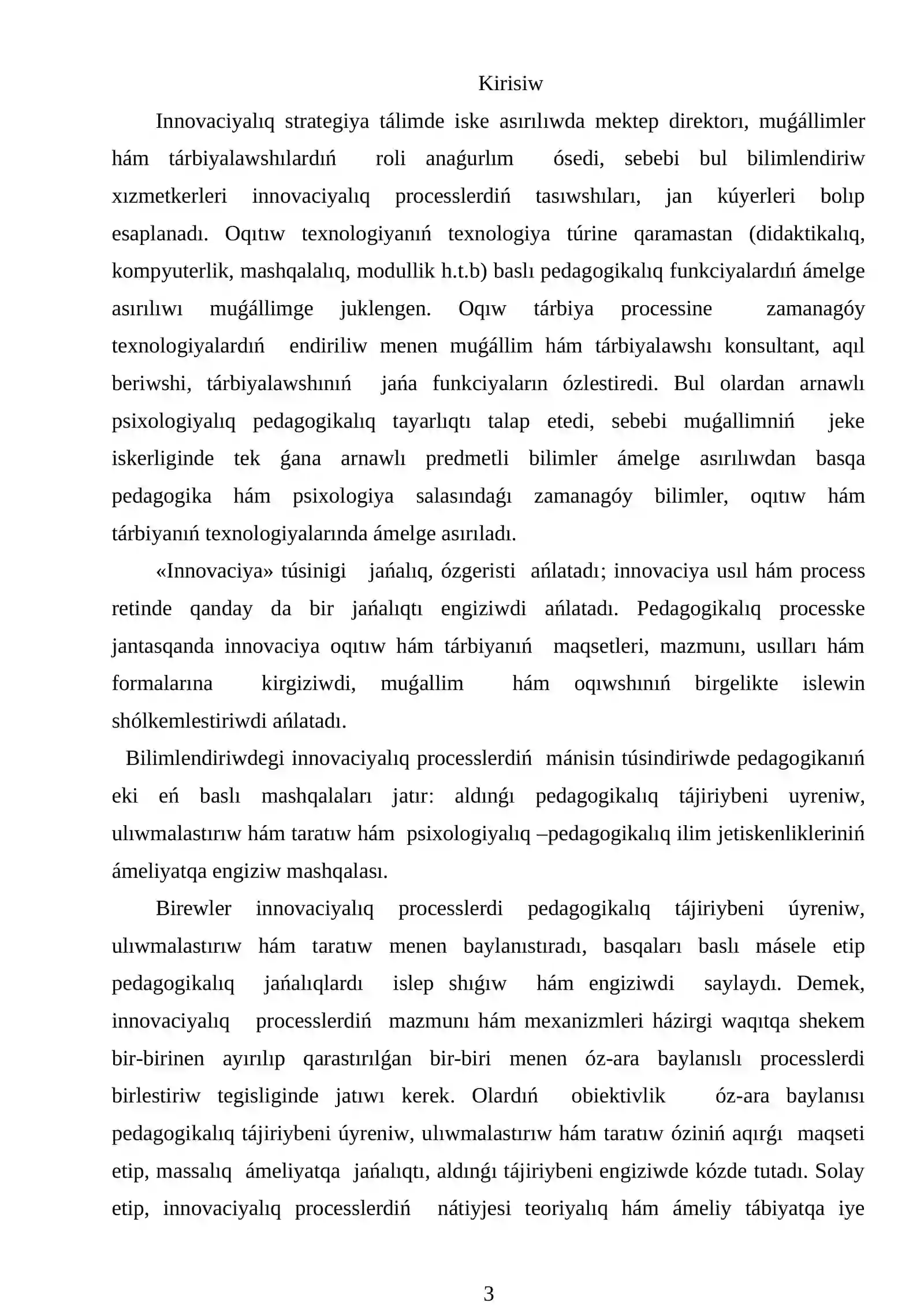 Fizika astronomiya oqıtıw metodikası tálim baǵdarı 3