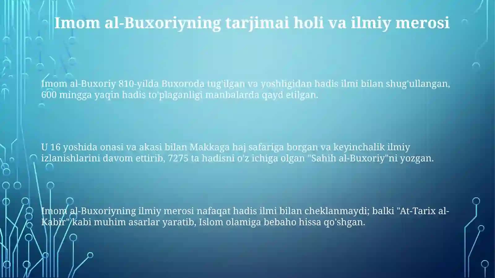Imom al-Buxoriyning pedagogik qarashlari 3