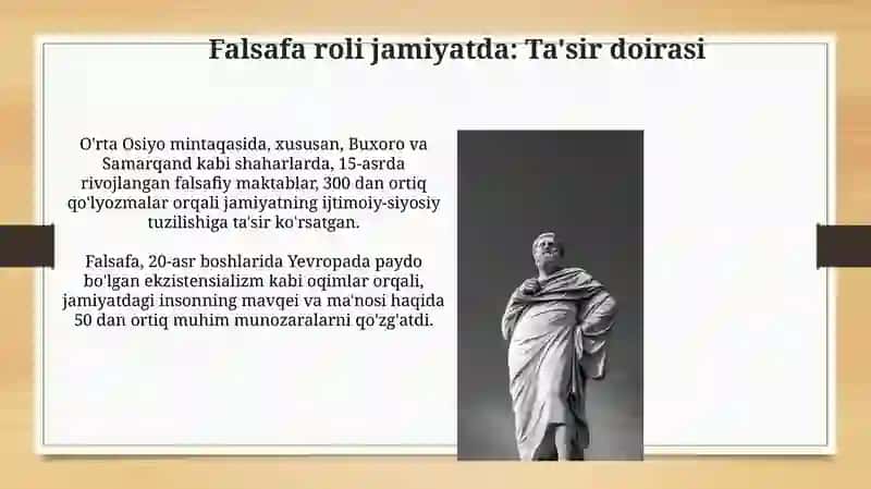Falsafa fanining predmeti, mazmuni va jamiyatdagi roli 3