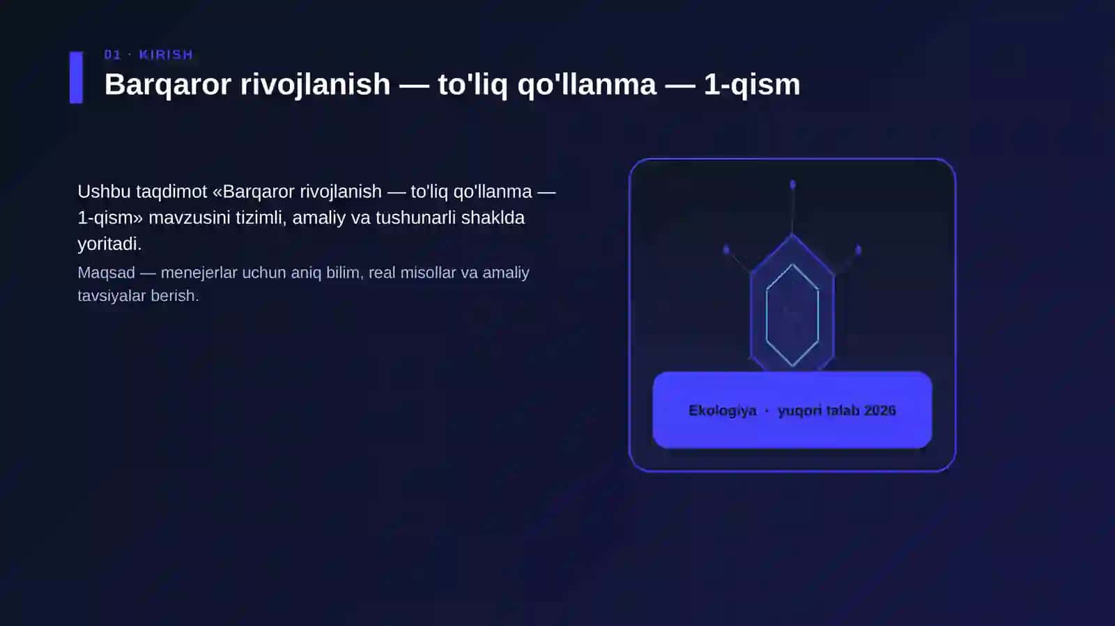 Barqaror rivojlanish — to'liq qo'llanma — 1-qism 3