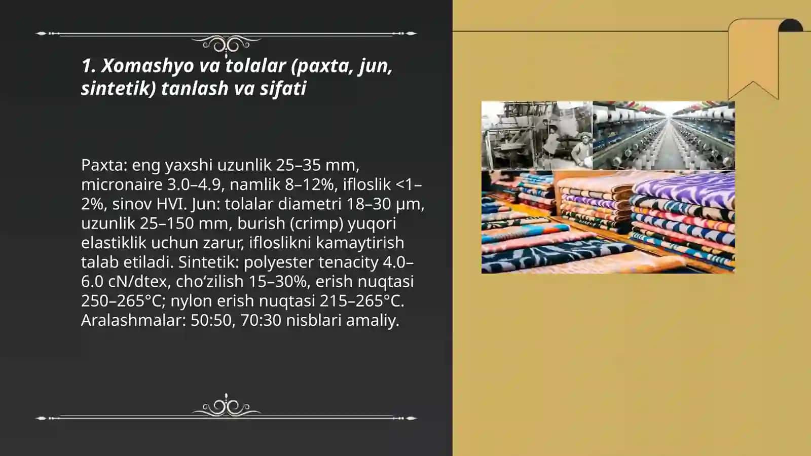 To'qimachilik tovarlarini ishlab chiqarish Fazilova Sarvinoz 3