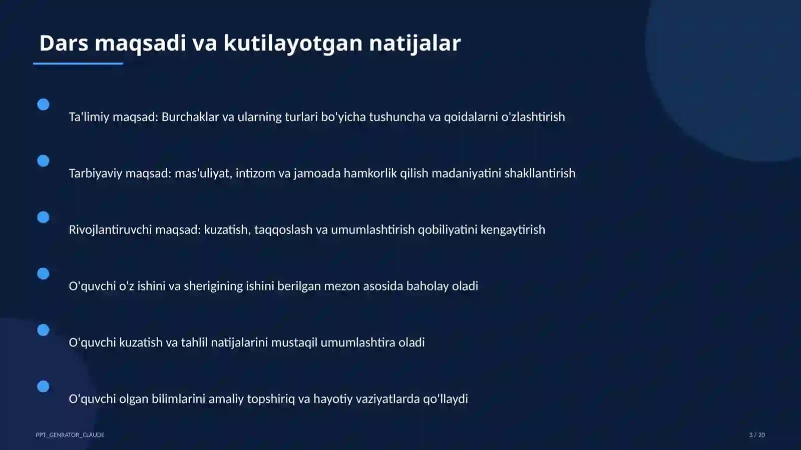 Burchaklar va ularning turlari (7-sinf) 1