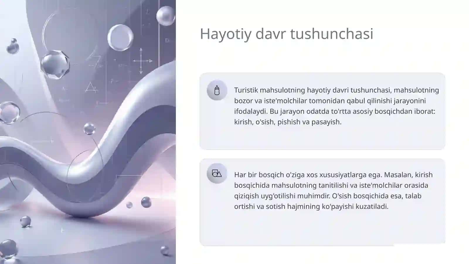 Turistik mahsulotning hayotiy davri 3