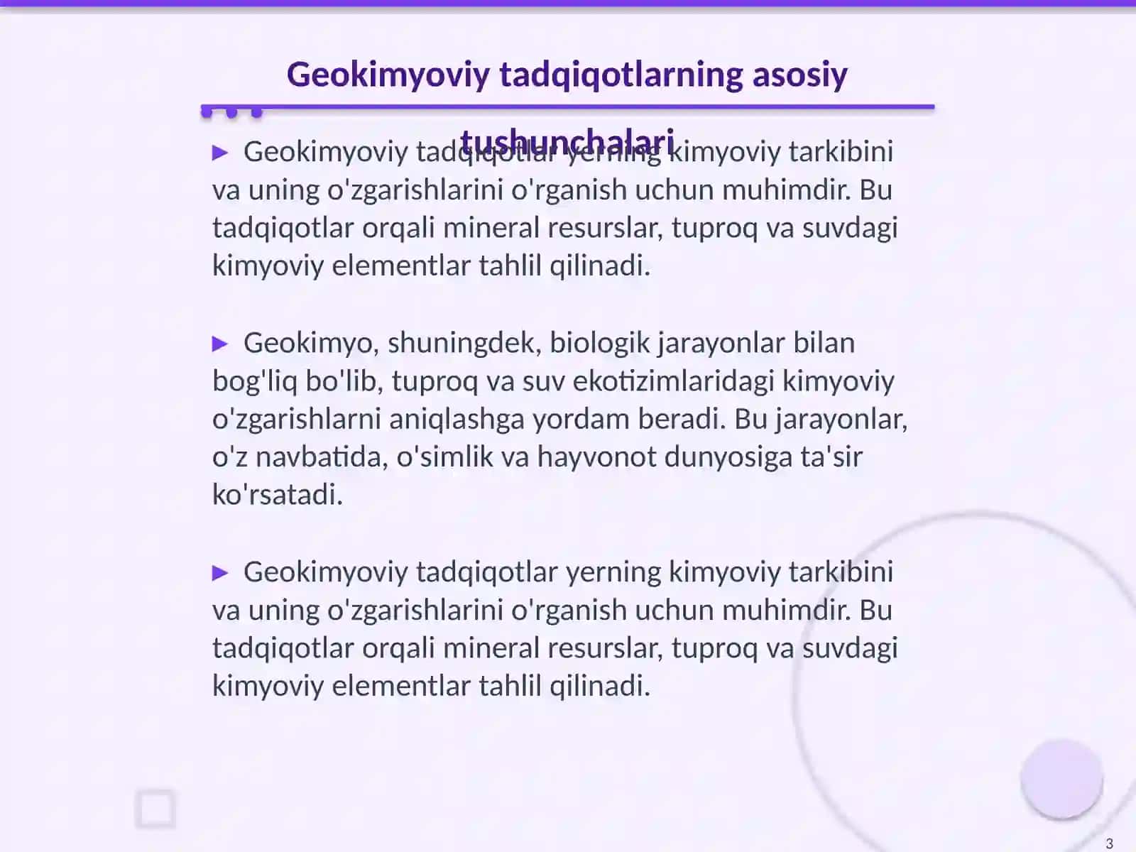 Geokimyoviy tadqiqot usullari biogeokimyo bilan tanishtirish 3