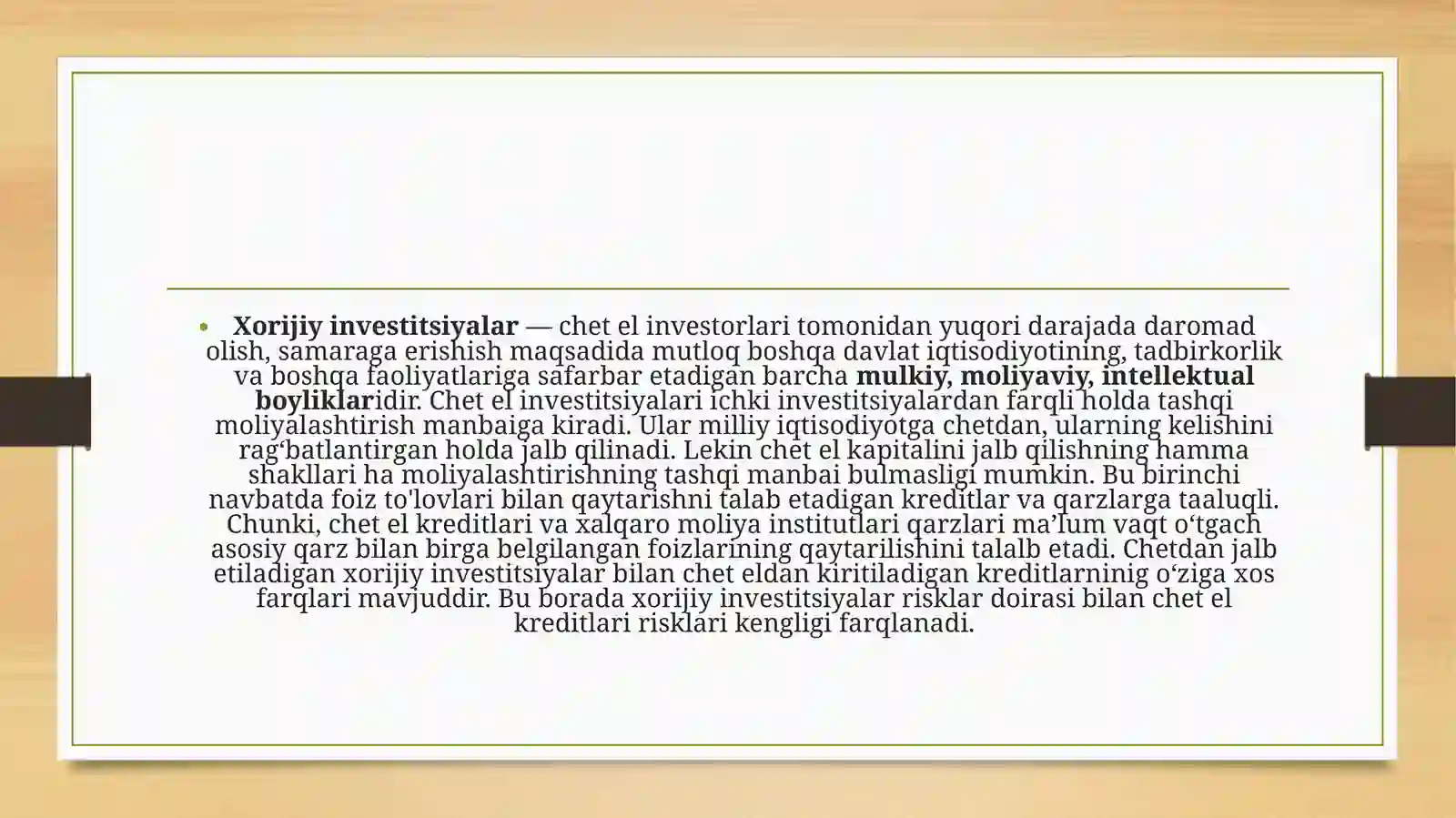 Xorijiy investitsiyalar 3