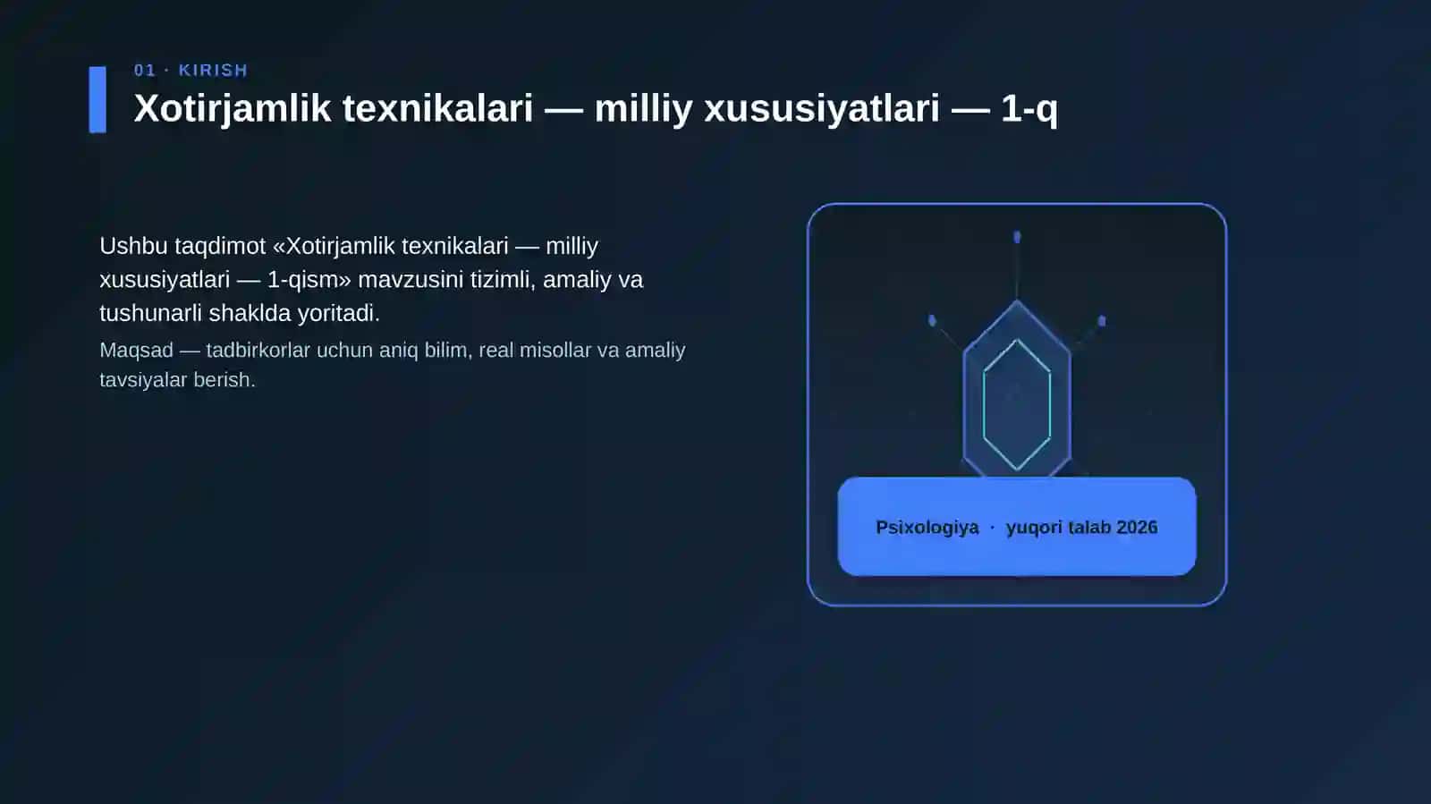 Xotirjamlik texnikalari — milliy xususiyatlari — 1-qism 3