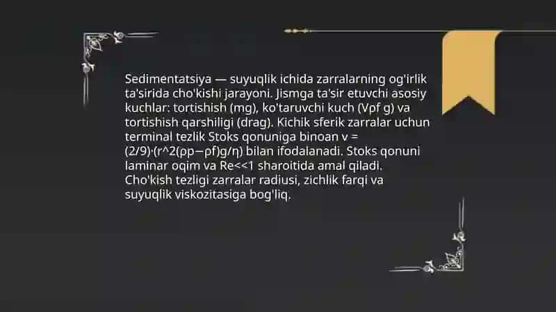 Sedimentatsiya hodisasi 3