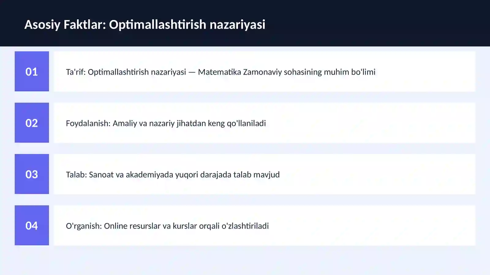 Optimallashtirish nazariyasi 3