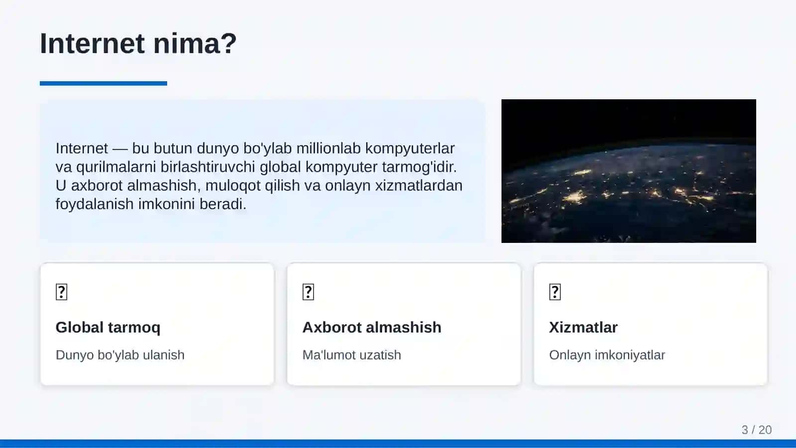 Internet va onlayn xizmatlardan foydalanish 3