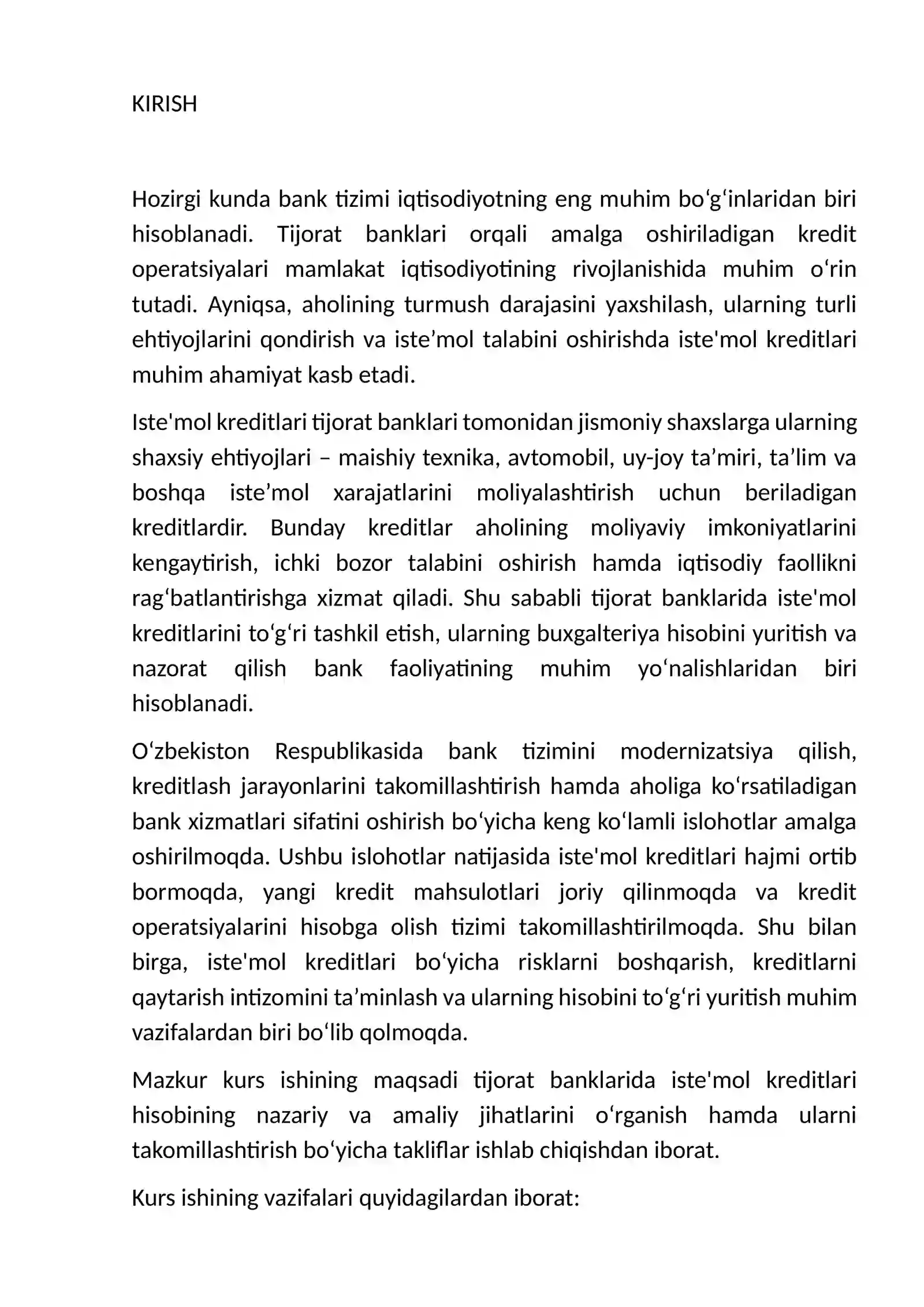 TIJORAT BANKLARIDA ISTE'MOL KREDITLARI HISOBI 3