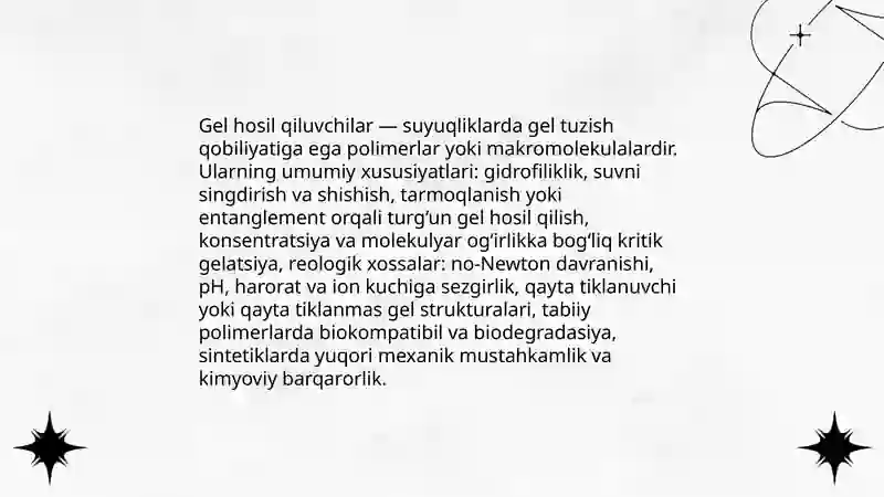 Gel hosil qiluvchilar 3
