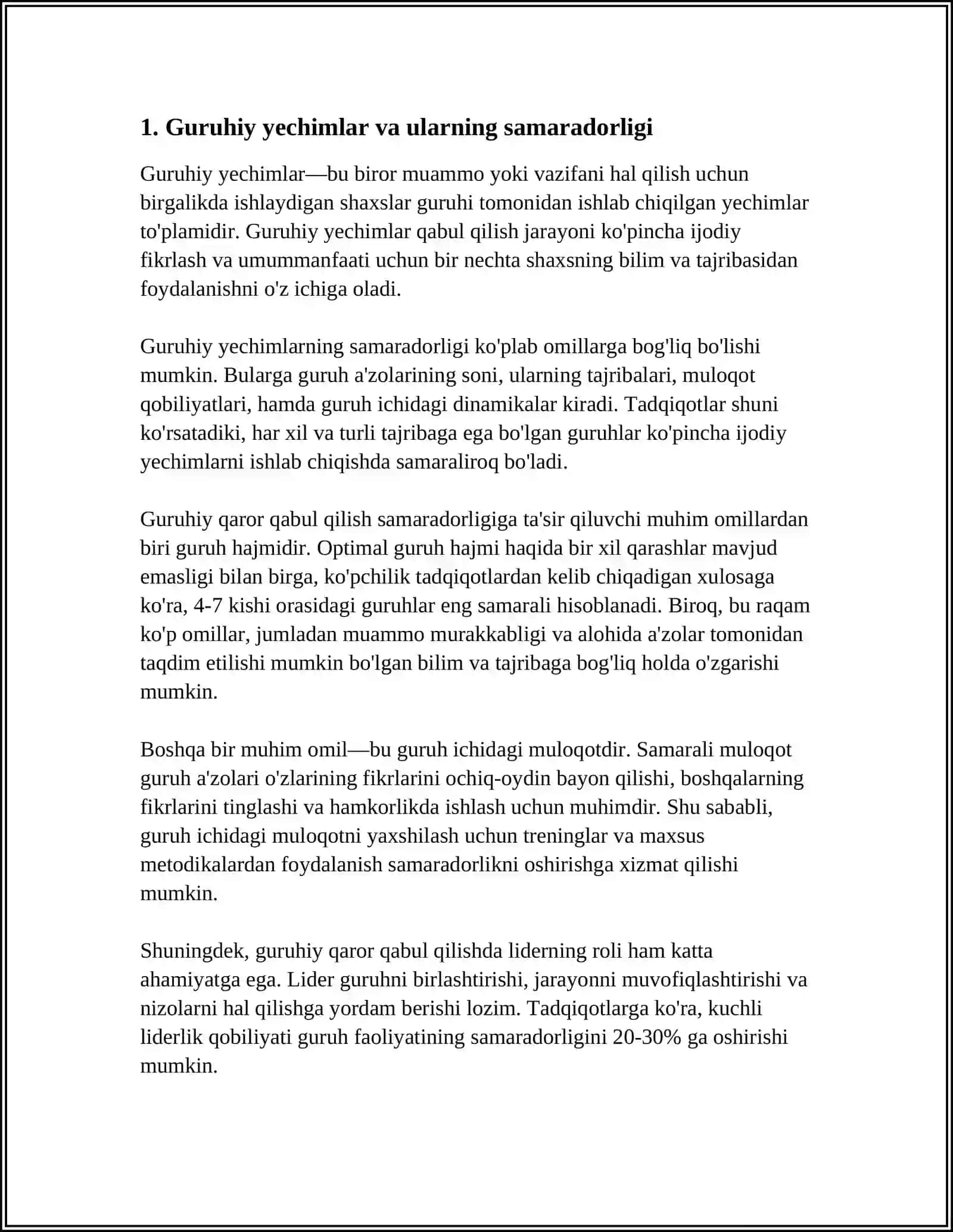 GURUHIY YECHIMLAR NISBATI VA KICHIK GURUHNING PSIXOLOGIK JAMOA SIFATIDA RIVOJLANISHI 3