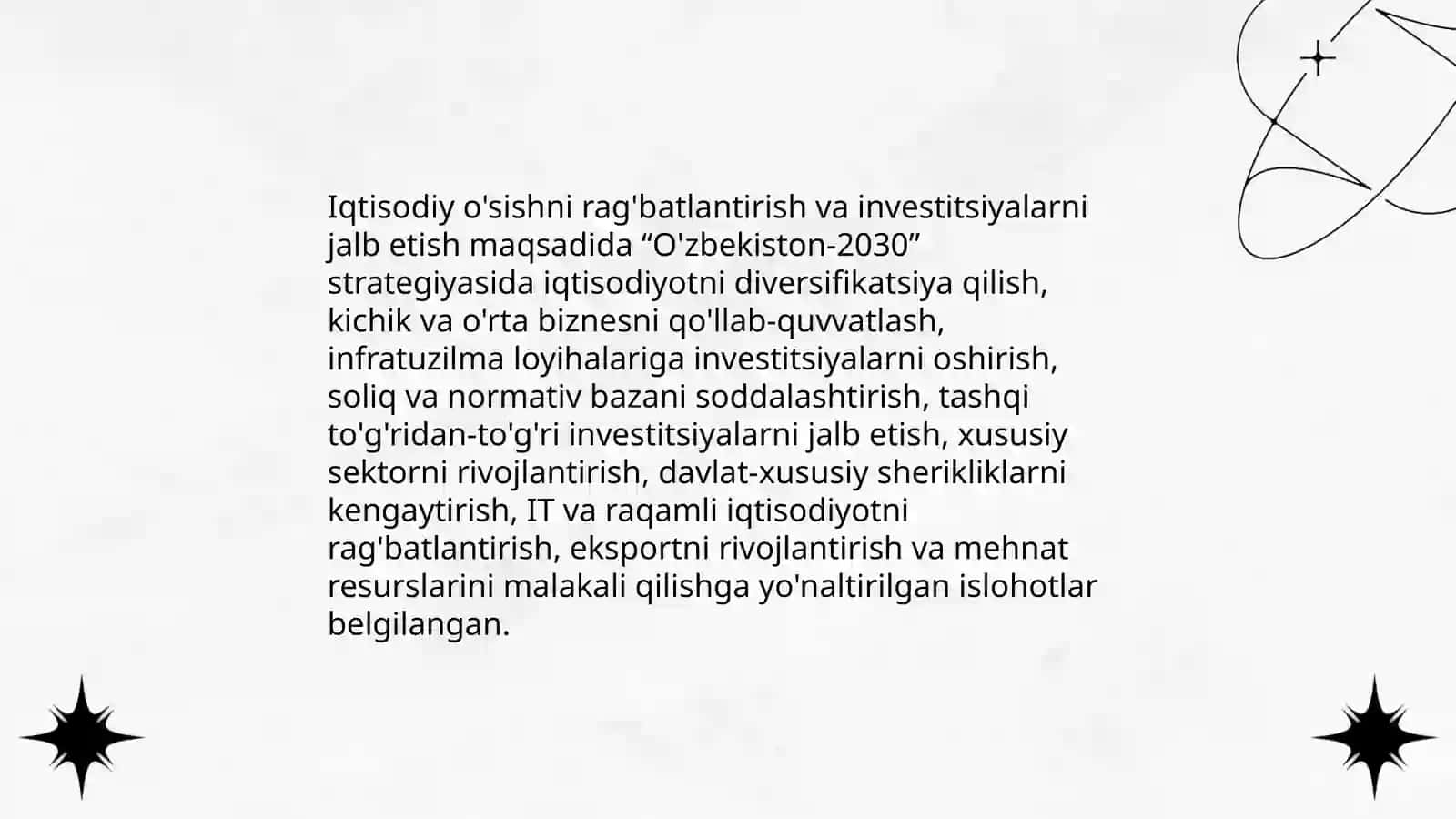 O'zbekiston-2030 strategiyasida belgilangan vazifalar 3