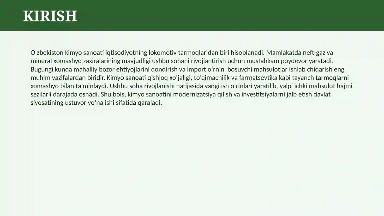 O'ZBEKISTONNING KIMYO SANOATI 3