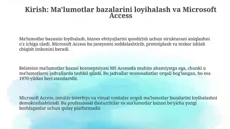 Microsoft Access 3
