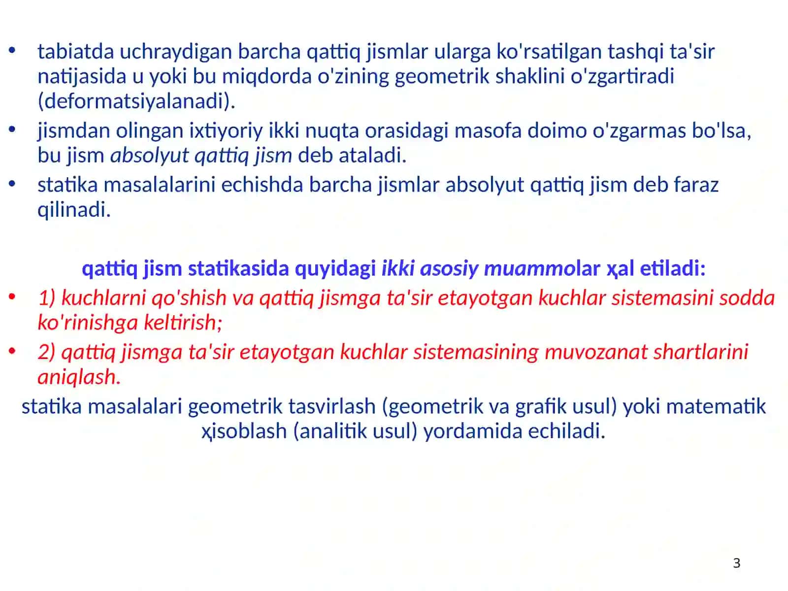 Nazariy mexanika faniga kirish. Kesishuvchi kuchlar sistemasiNazariy mexanika faniga kirish. Kesishuvchi kuchlar sistemasiNazariy mexanika faniga kirish. Kesishuvchi kuchlar sistemasi 3