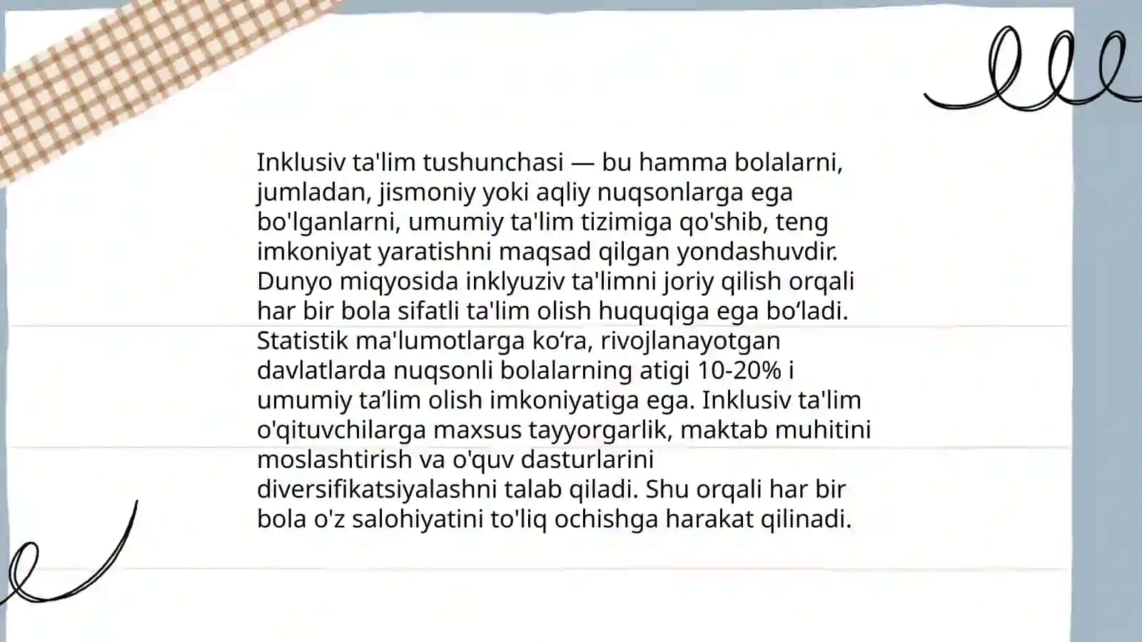 Imkoniyati cheklangan bolalarni samarali inklyuziv ta'lim olishning asosiy shartlari 3