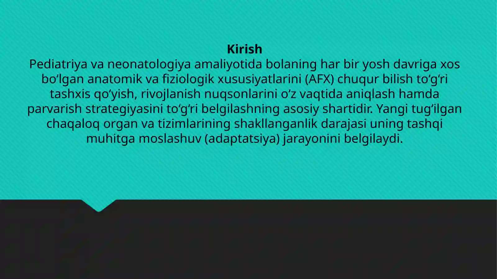 Yangi tug'ilgan chaqaloqning jismoniy rivojlanishi va yetukligini baholash 3