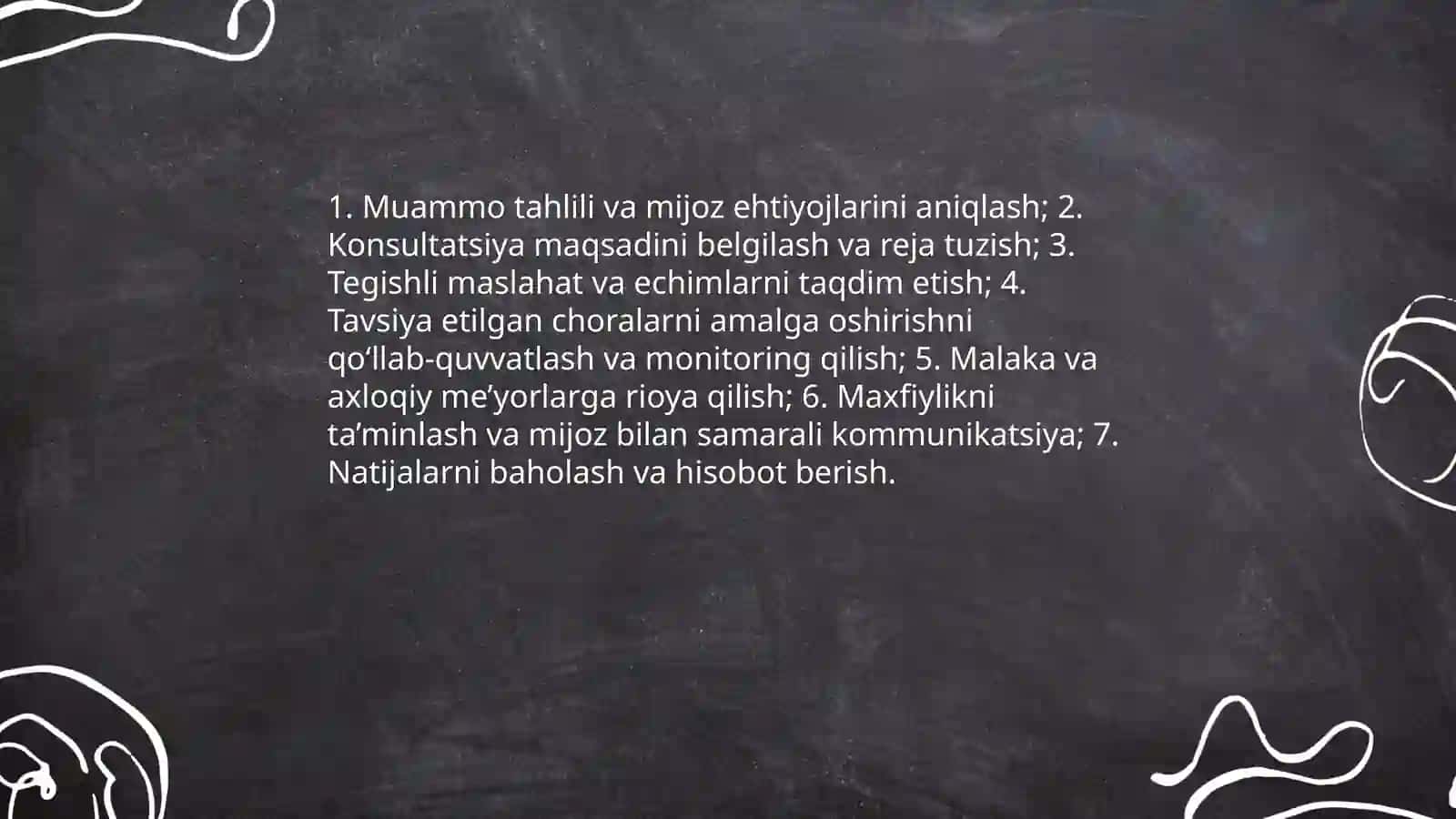 Konsultantning konsultatsiya jarayonidagi o'rni va roli 3