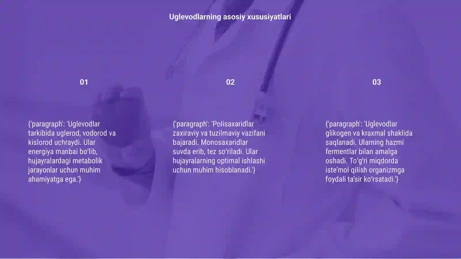 Uglevodlar, lipidlar va oqsillar 3