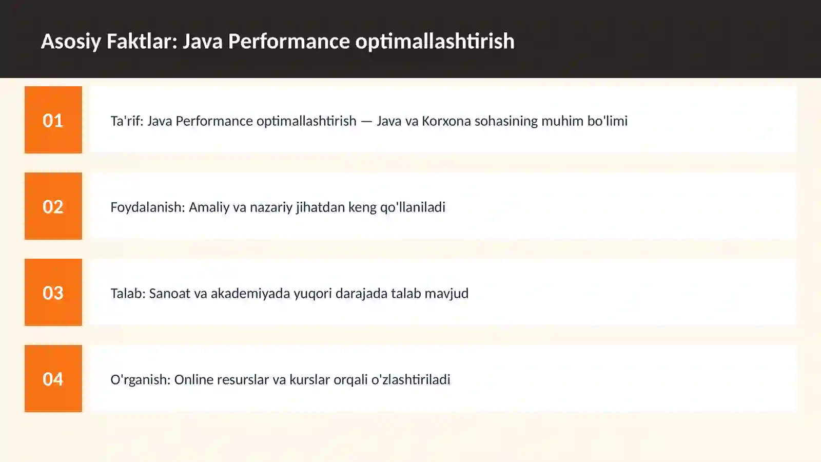 Java Performance optimallashtirish 3