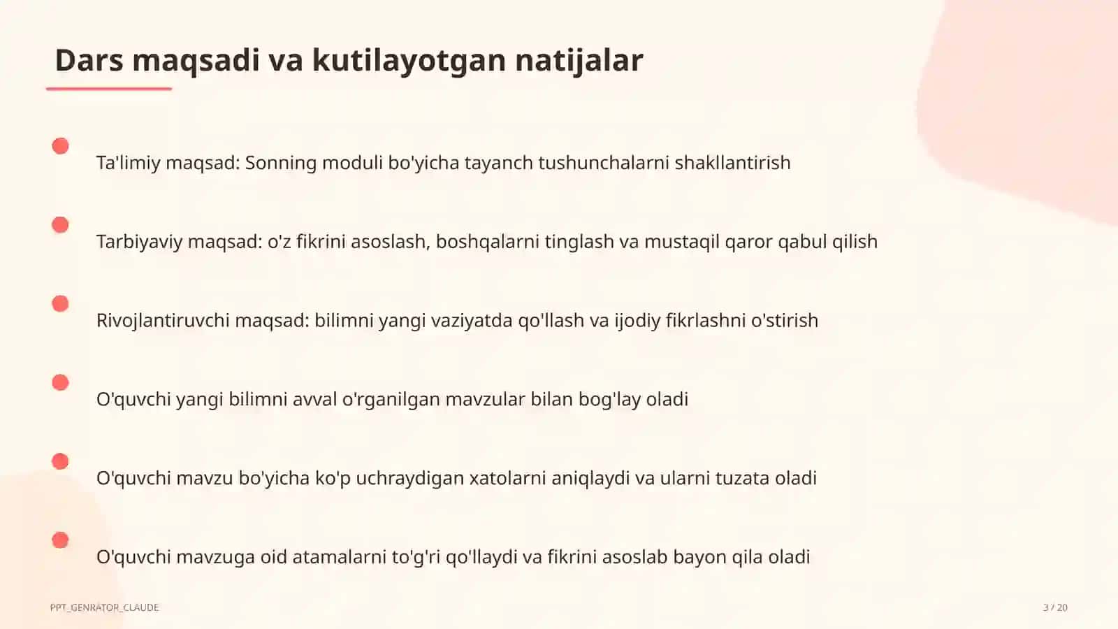Sonning moduli (6-sinf) 4