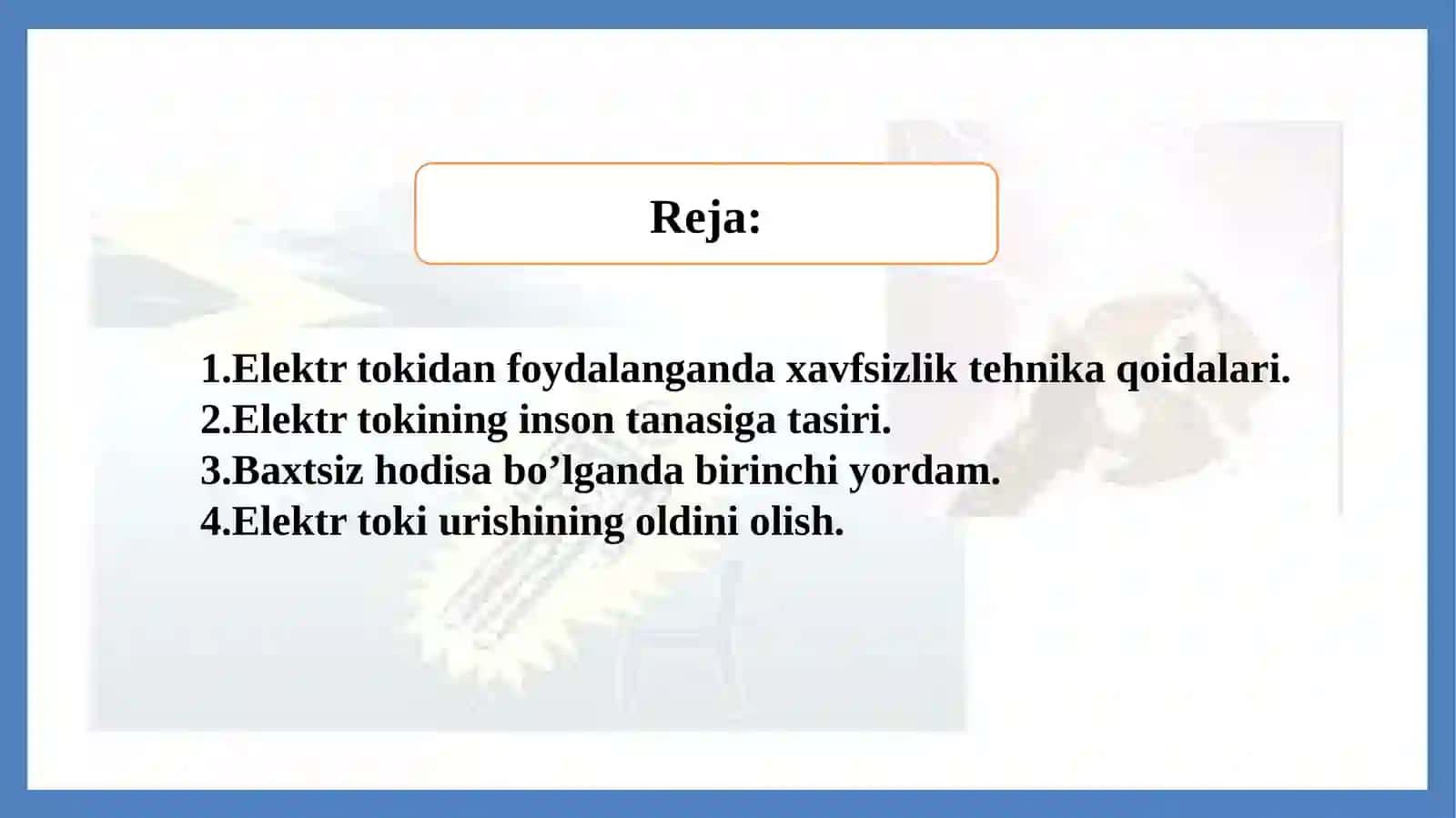 Xavfsizlik texnikasi qoidalari 3