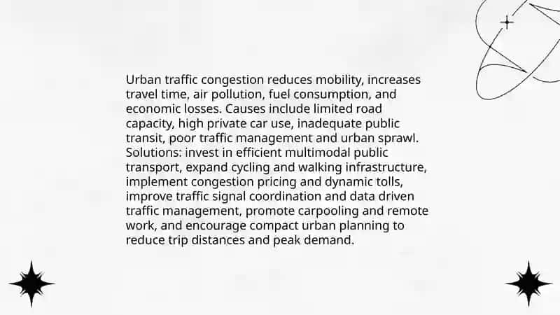 Urban Traffic Congestion and Solutions 3
