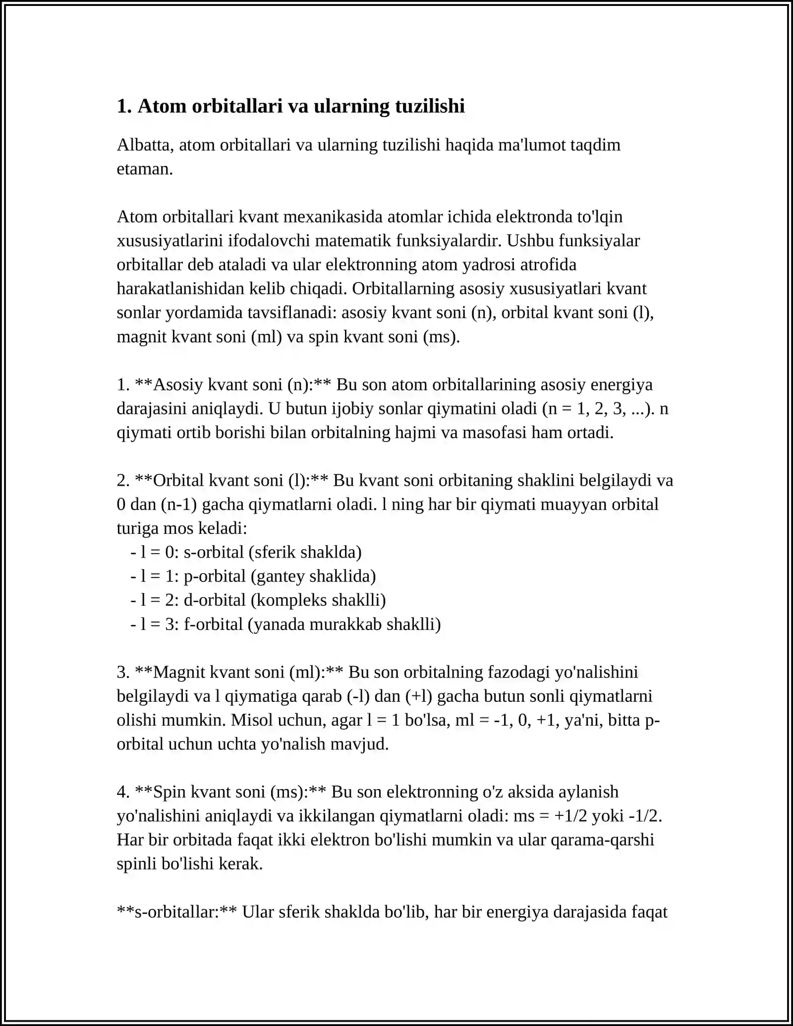 ATOM ORBITALLARINIG GIBRIDLANISHI 3
